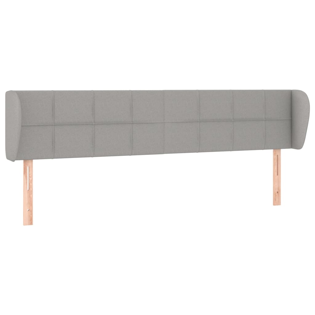 Testiera ad Orecchio Grigio Chiaro 183x23x78/88 cm in Tessuto