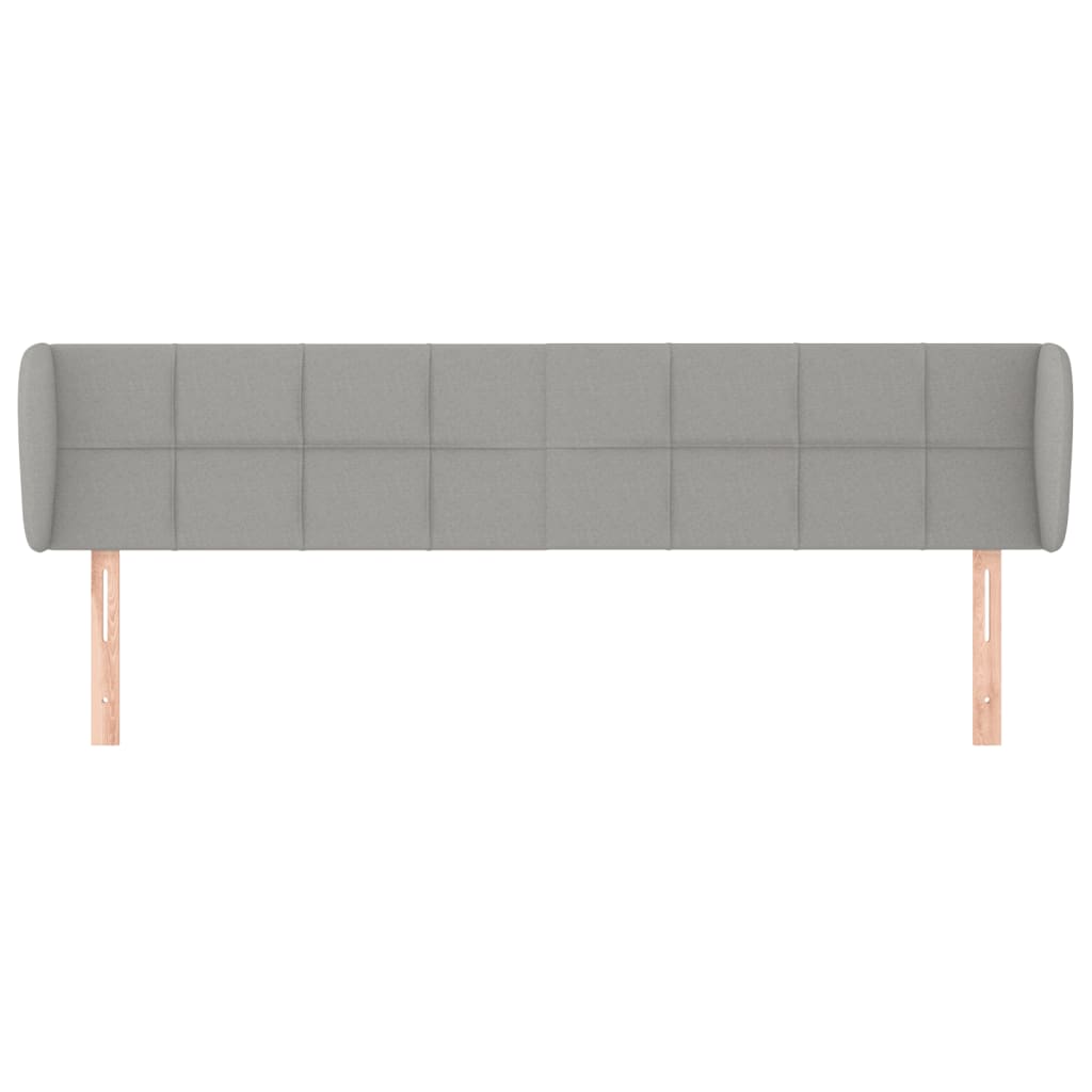 Testiera ad Orecchio Grigio Chiaro 183x23x78/88 cm in Tessuto