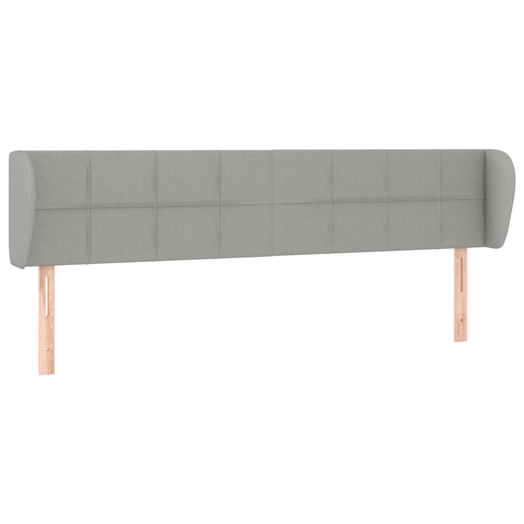 Testiera ad Orecchio Grigio Chiaro 203x23x78/88 cm in Tessuto