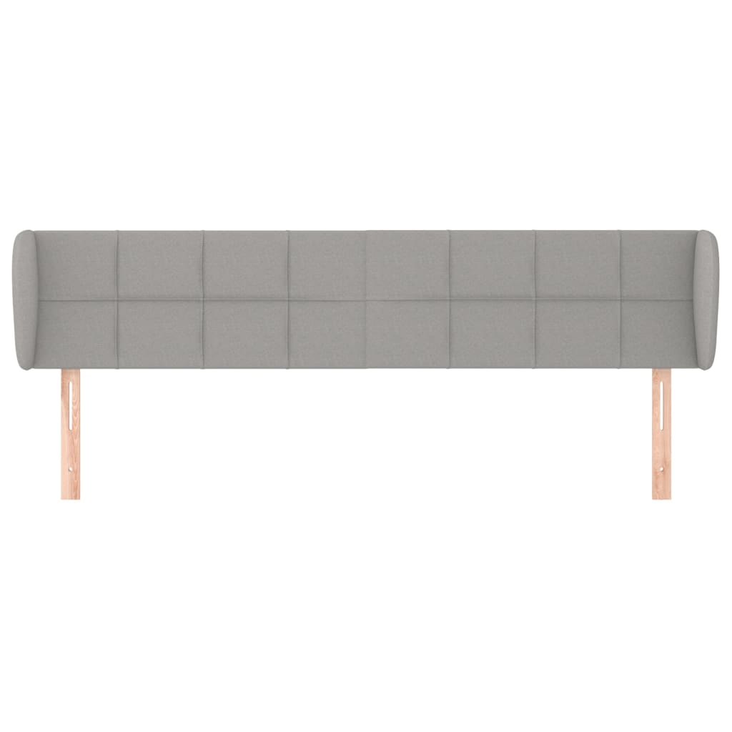 Testiera ad Orecchio Grigio Chiaro 203x23x78/88 cm in Tessuto