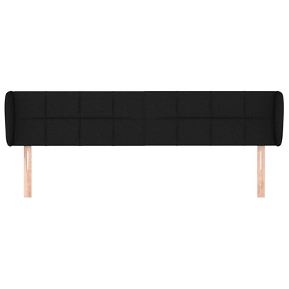 Testiera ad Orecchio Nera 203x23x78/88 cm in Tessuto