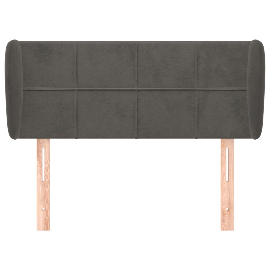Testiera ad Orecchio Grigio Scuro 83x23x78/88 cm in Velluto