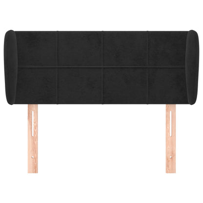 Testiera ad Orecchio Nera 83 x 23 x 78/88 cm in Velluto