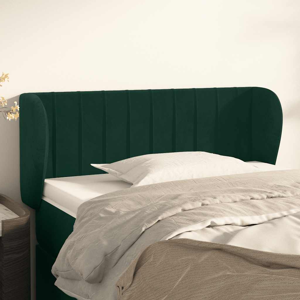 Testiera ad Orecchio Verde Scuro 83x23x78/88 cm in Velluto