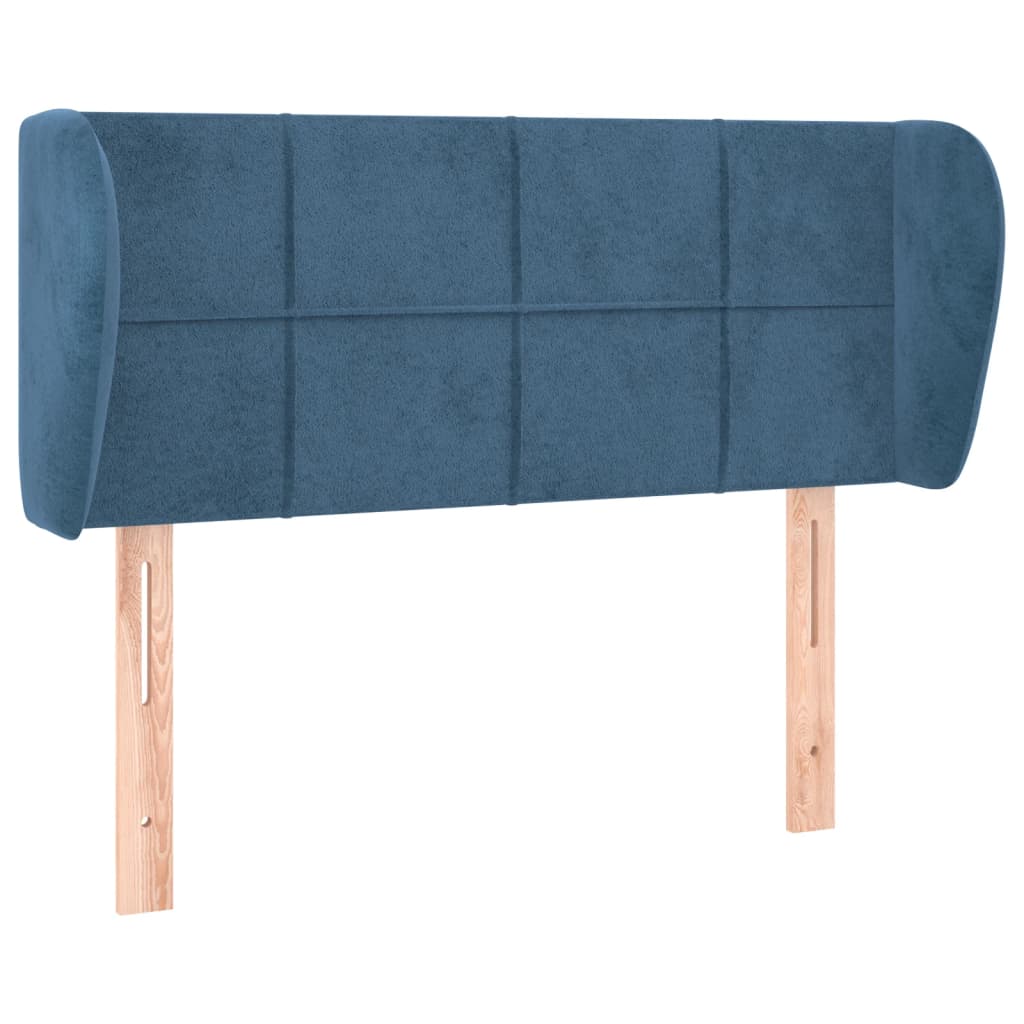 Testiera ad Orecchio Blu Scuro 83x23x78/88 cm in Velluto