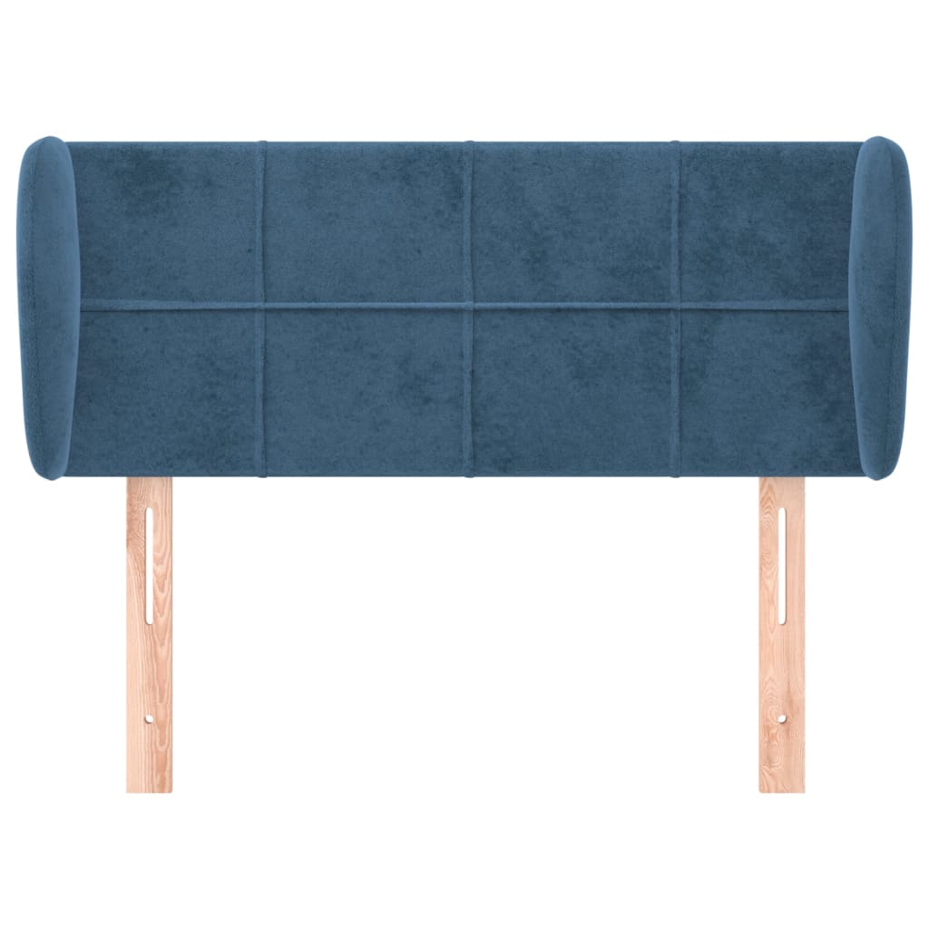 Testiera ad Orecchio Blu Scuro 83x23x78/88 cm in Velluto