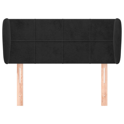 Testiera ad Orecchio Nera 93x23x78/88 cm in Velluto
