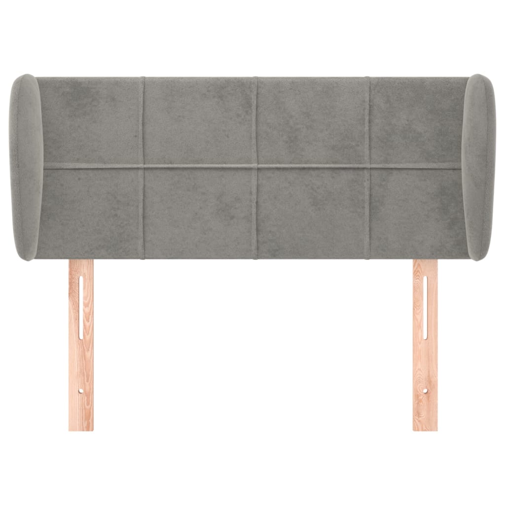 Testiera ad Orecchio Grigio Chiaro 103x23x78/88 cm in Velluto