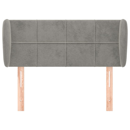 Testiera ad Orecchio Grigio Chiaro 103x23x78/88 cm in Velluto