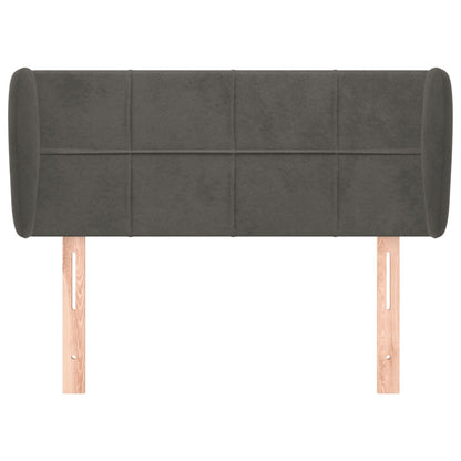 Testiera ad Orecchio Grigio Scuro 103x23x78/88 cm in Velluto