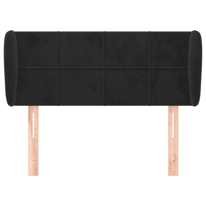 Testiera ad Orecchio Nera 103x23x78/88 cm in Velluto