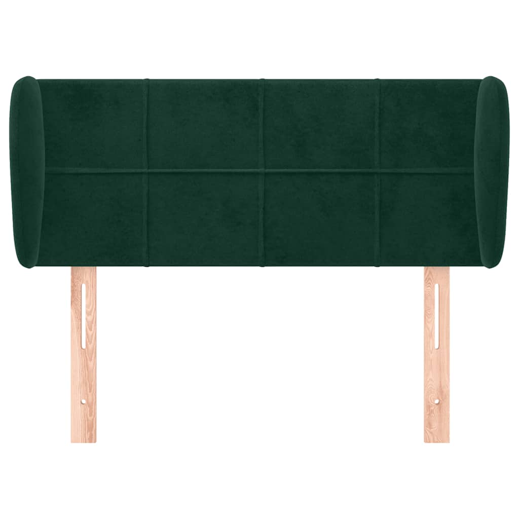 Testiera ad Orecchio Verde Scuro 103x23x78/88 cm in Velluto
