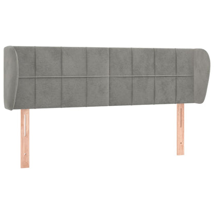Testiera ad Orecchio Grigio Chiaro 147x23x78/88 cm in Velluto