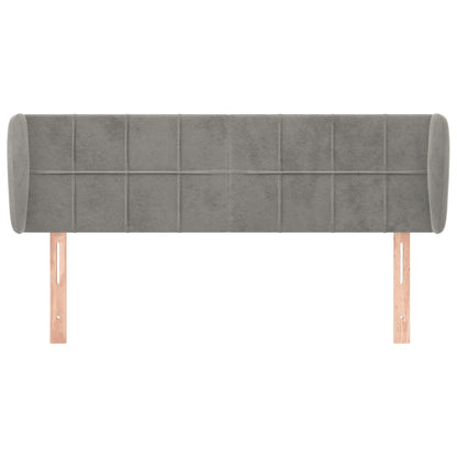 Testiera ad Orecchio Grigio Chiaro 147x23x78/88 cm in Velluto