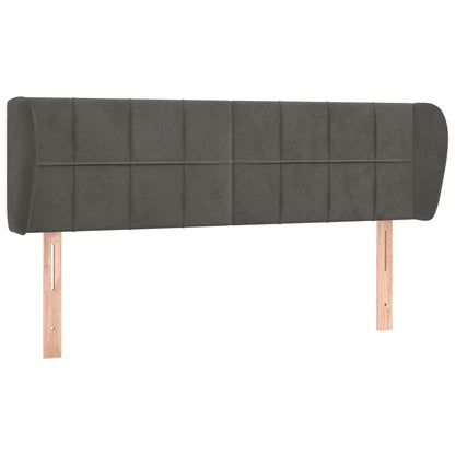Testiera ad Orecchio Grigio Scuro 147x23x78/88 cm in Velluto