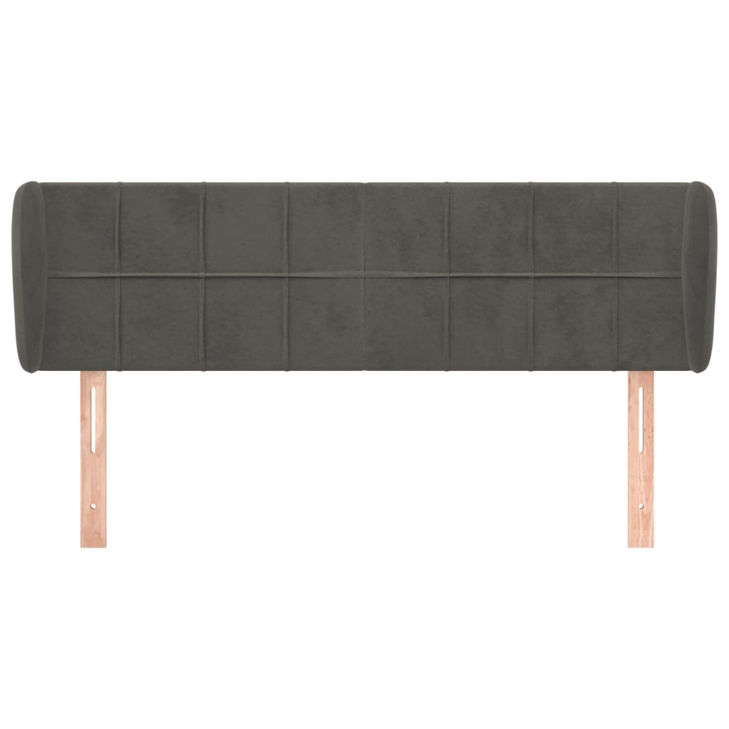 Testiera ad Orecchio Grigio Scuro 147x23x78/88 cm in Velluto