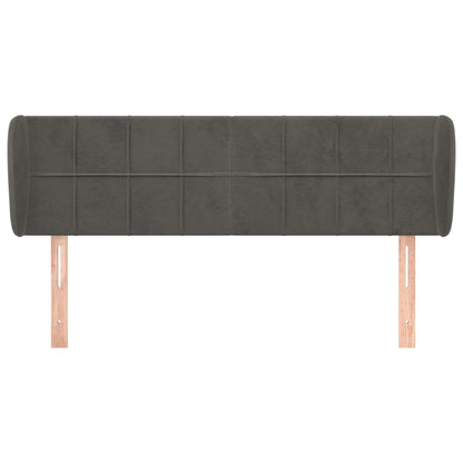 Testiera ad Orecchio Grigio Scuro 147x23x78/88 cm in Velluto