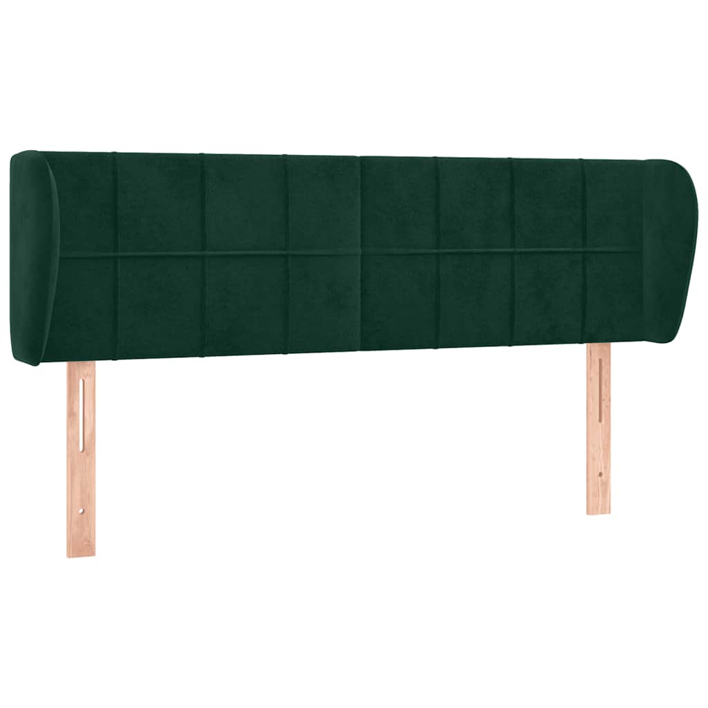 Testiera ad Orecchio Verde Scuro 147x23x78/88 cm in Velluto