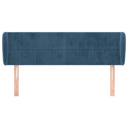 Testiera ad Orecchio Blu Scuro 147x23x78/88 cm in Velluto