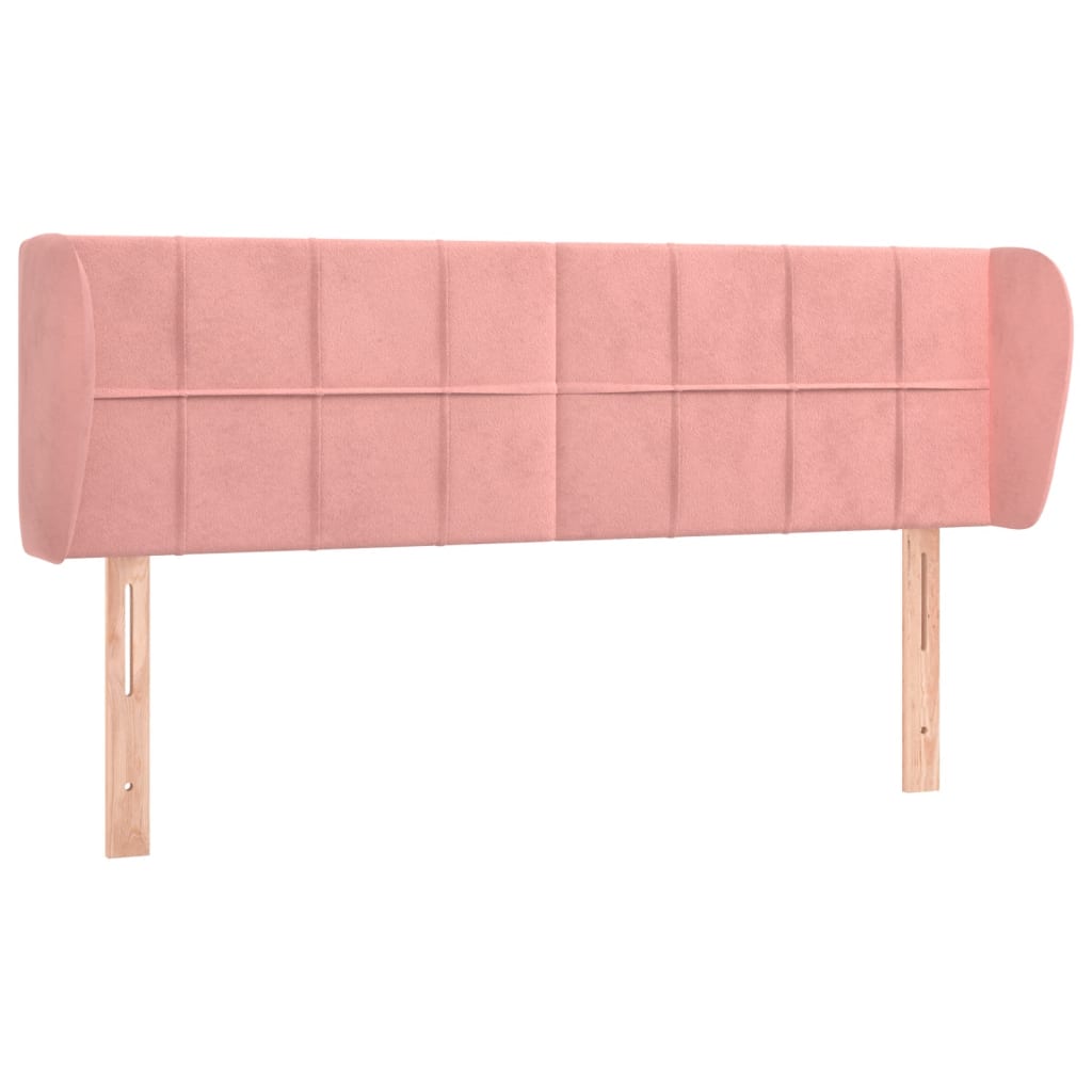 Testiera ad Orecchio Rosa 147x23x78/88 cm in Velluto