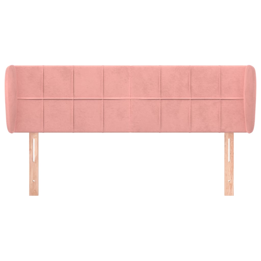 Testiera ad Orecchio Rosa 147x23x78/88 cm in Velluto