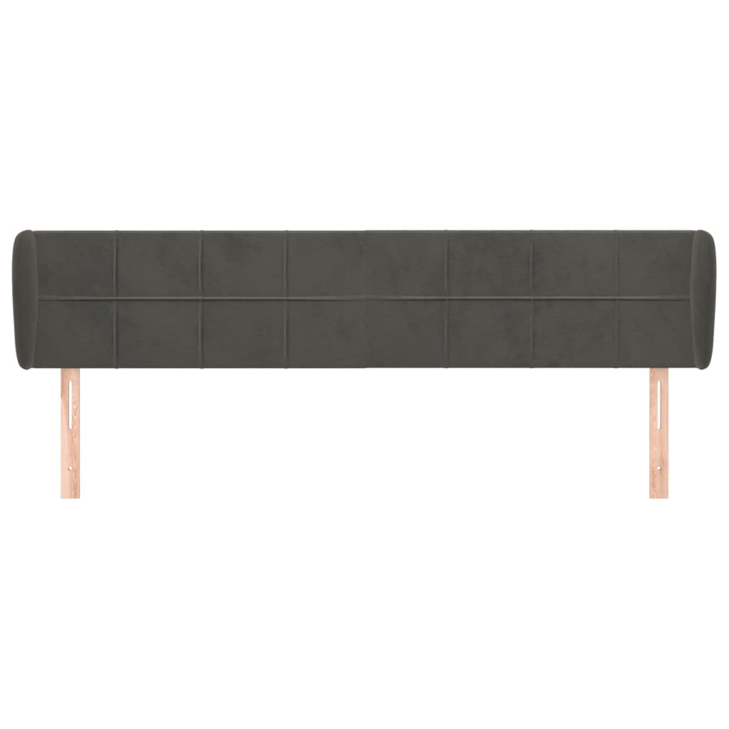 Testiera ad Orecchio Grigio Scuro 163x23x78/88 cm in Velluto