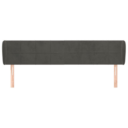 Testiera ad Orecchio Grigio Scuro 163x23x78/88 cm in Velluto