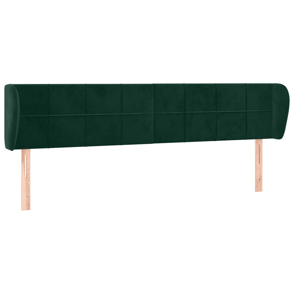 Testiera ad Orecchio Verde Scuro 163x23x78/88 cm in Velluto