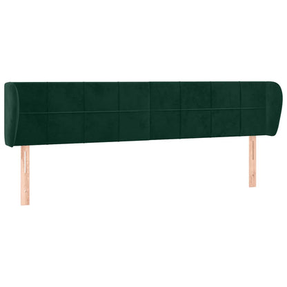 Testiera ad Orecchio Verde Scuro 163x23x78/88 cm in Velluto