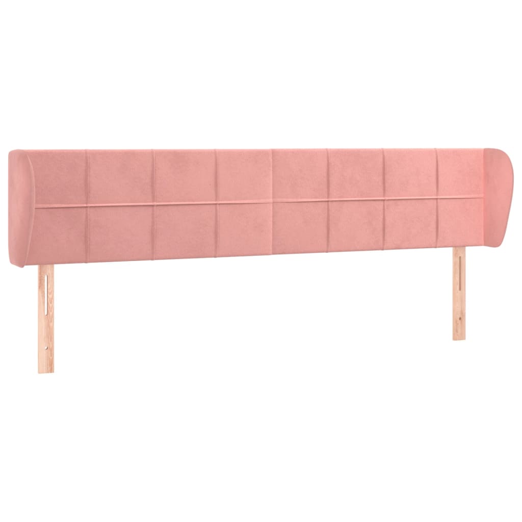 Testiera ad Orecchio Rosa 163x23x78/88 cm in Velluto