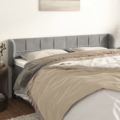 Testiera ad Orecchio Grigio Chiaro 183x23x78/88 cm in Velluto