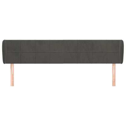 Testiera ad Orecchio Grigio Scuro 183x23x78/88 cm in Velluto
