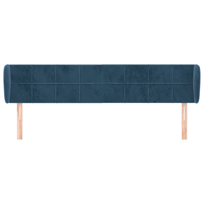 Testiera ad Orecchio Blu Scuro 183x23x78/88 cm in Velluto