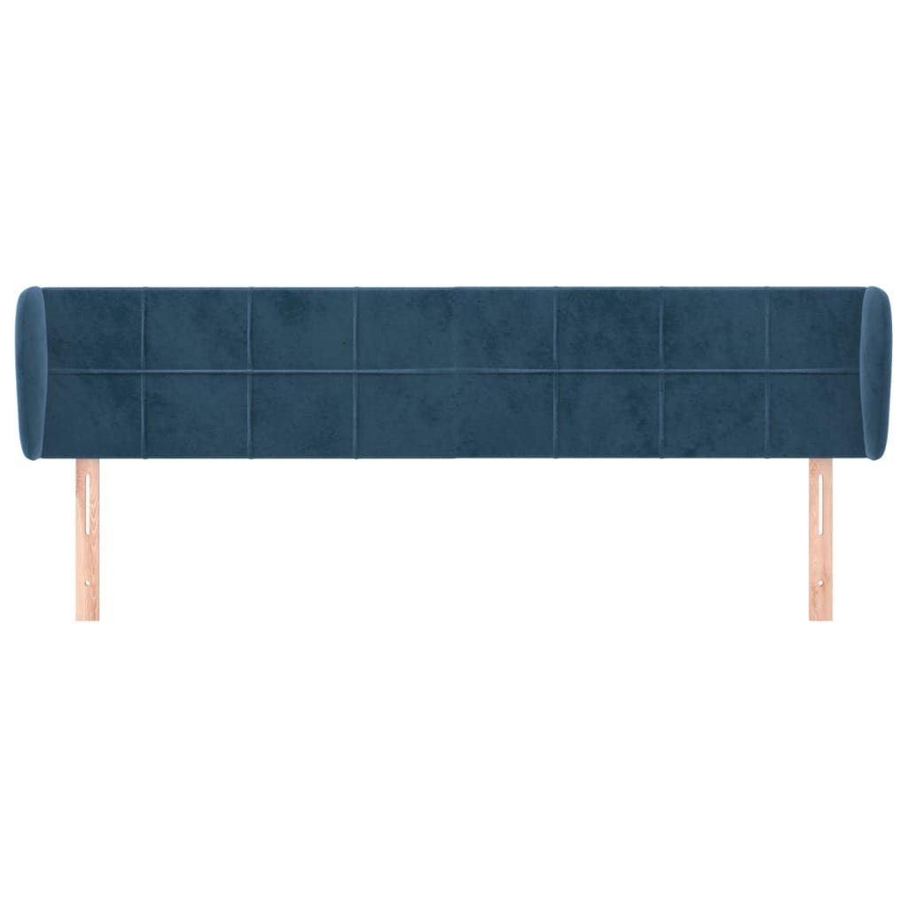 Testiera ad Orecchio Blu Scuro 183x23x78/88 cm in Velluto