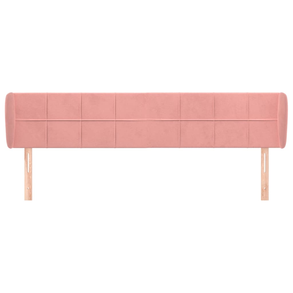 Testiera ad Orecchio Rosa 183x23x78/88 cm in Velluto
