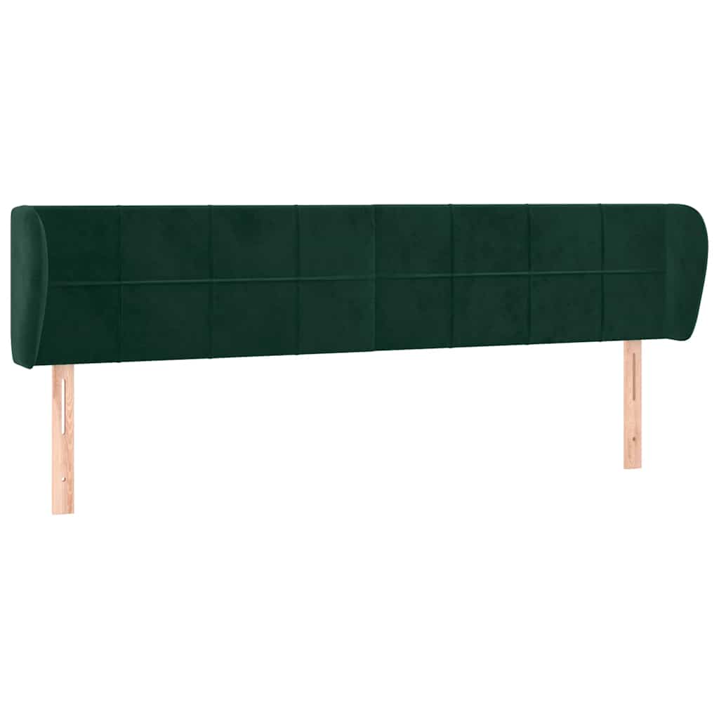Testiera ad Orecchio Verde Scuro 203x23x78/88 cm in Velluto
