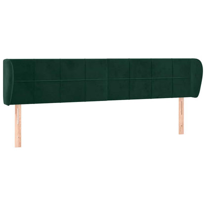 Testiera ad Orecchio Verde Scuro 203x23x78/88 cm in Velluto
