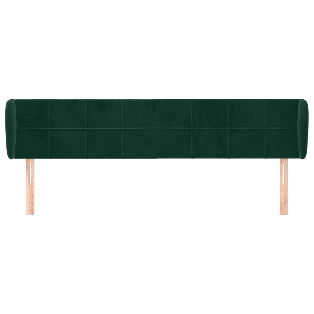Testiera ad Orecchio Verde Scuro 203x23x78/88 cm in Velluto
