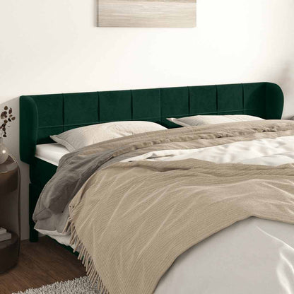 Testiera ad Orecchio Verde Scuro 203x23x78/88 cm in Velluto