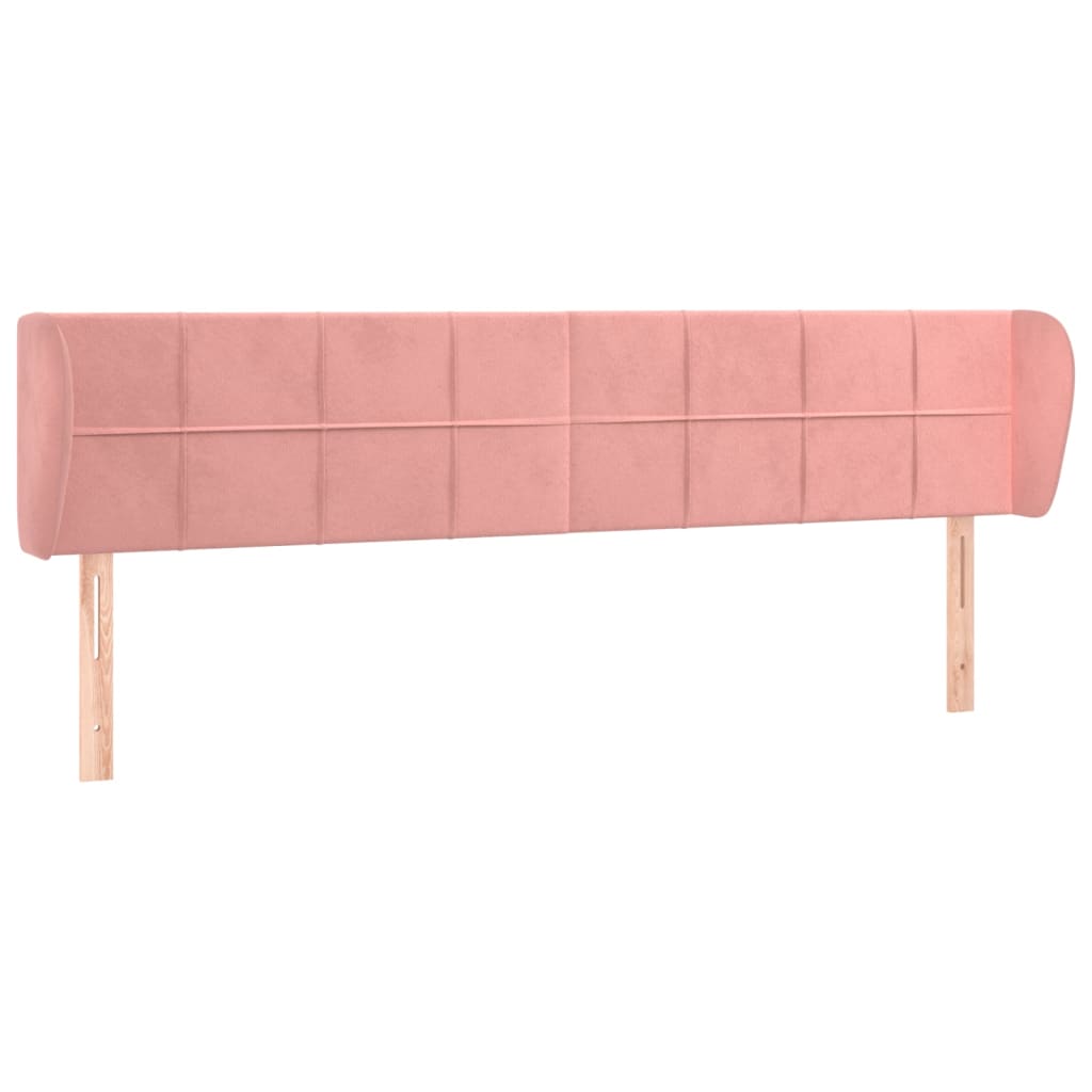 Testiera ad Orecchio Rosa 203x23x78/88 cm in Velluto