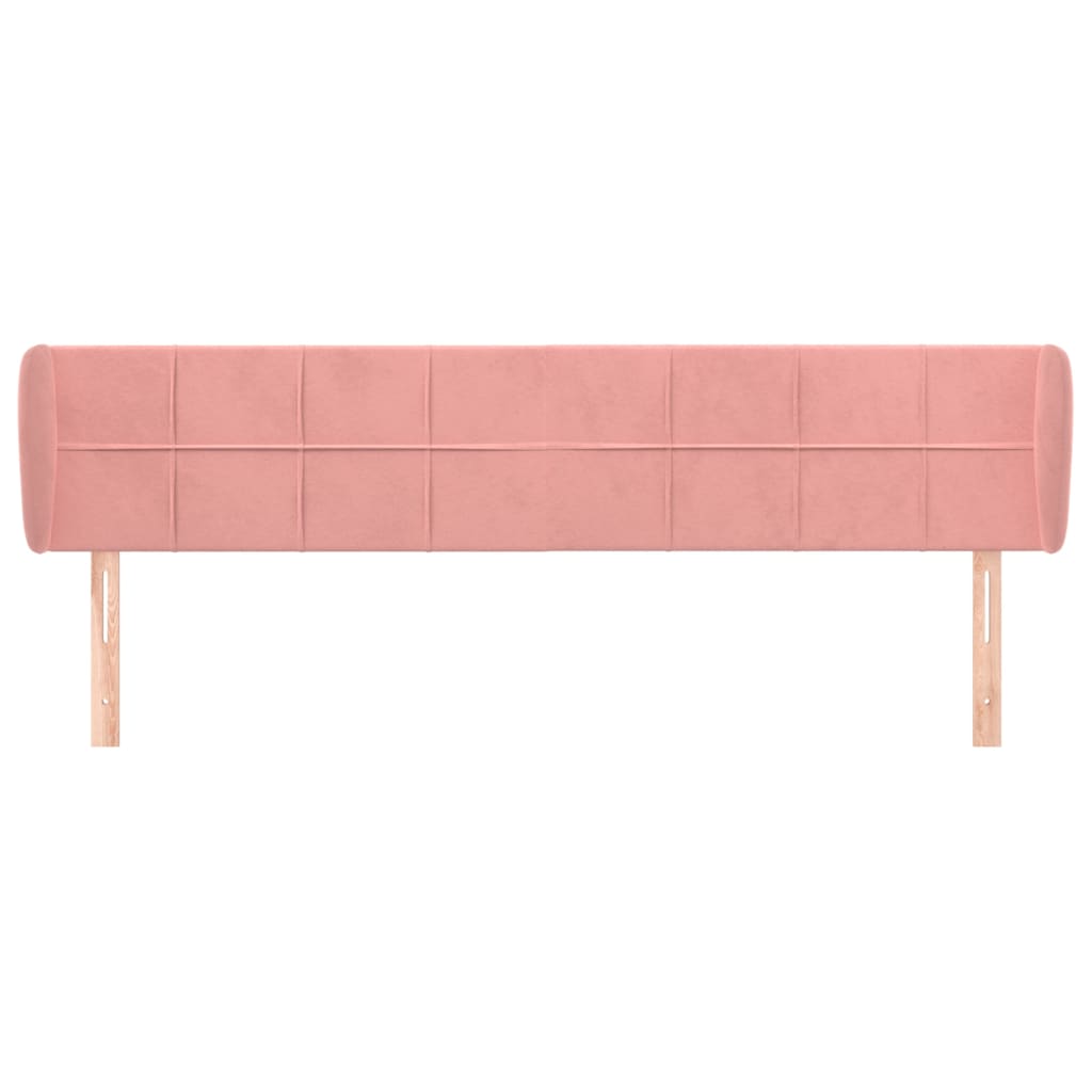 Testiera ad Orecchio Rosa 203x23x78/88 cm in Velluto