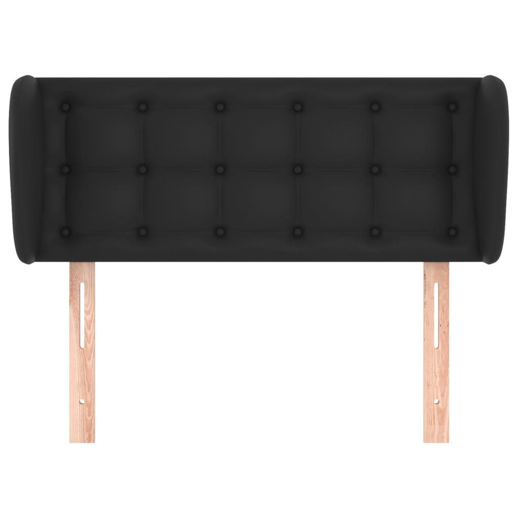 Testiera ad Orecchio Nera 83 x 23 x 78/88 cm in Similpelle