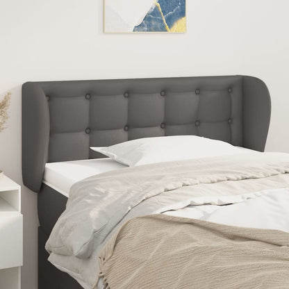 Testiera ad Orecchio Grigia 93x23x78/88 cm in Similpelle