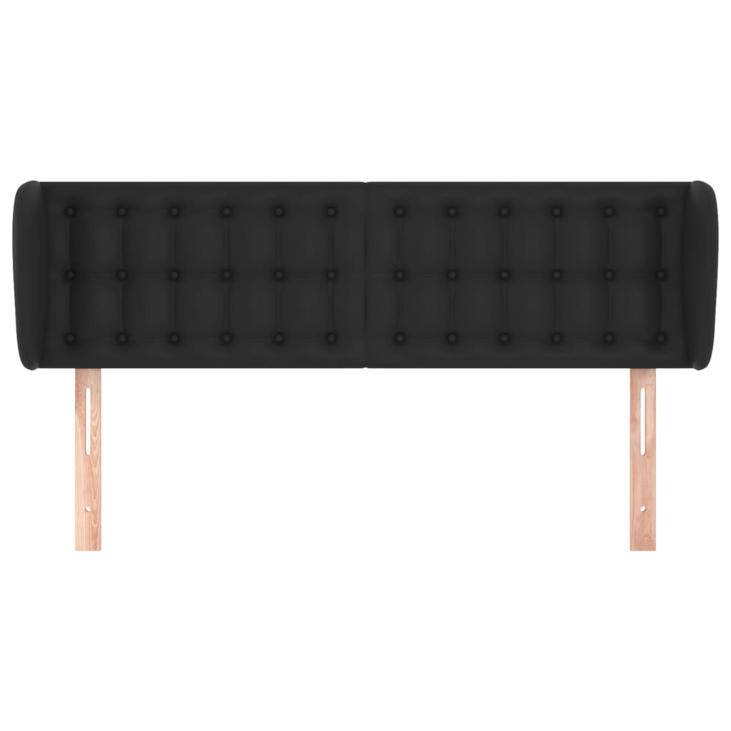 Testiera ad Orecchio Nera 147x23x78/88 cm in Similpelle