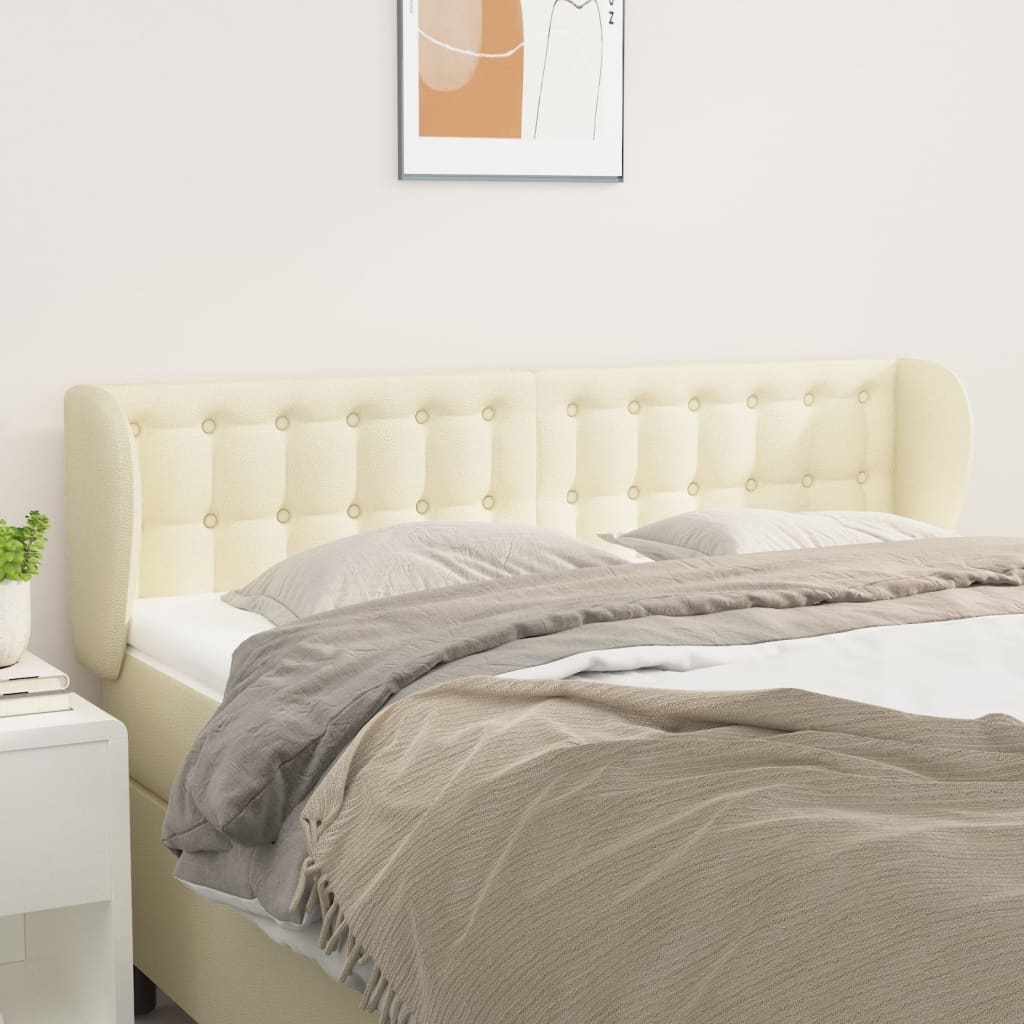 Testiera ad Orecchio Crema 147x23x78/88 cm in Similpelle