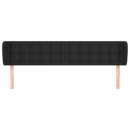 Testiera ad Orecchio Nera 183x23x78/88 cm in Similpelle