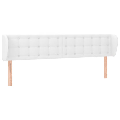 Testiera ad Orecchio Bianca 183x23x78/88 cm in Similpelle
