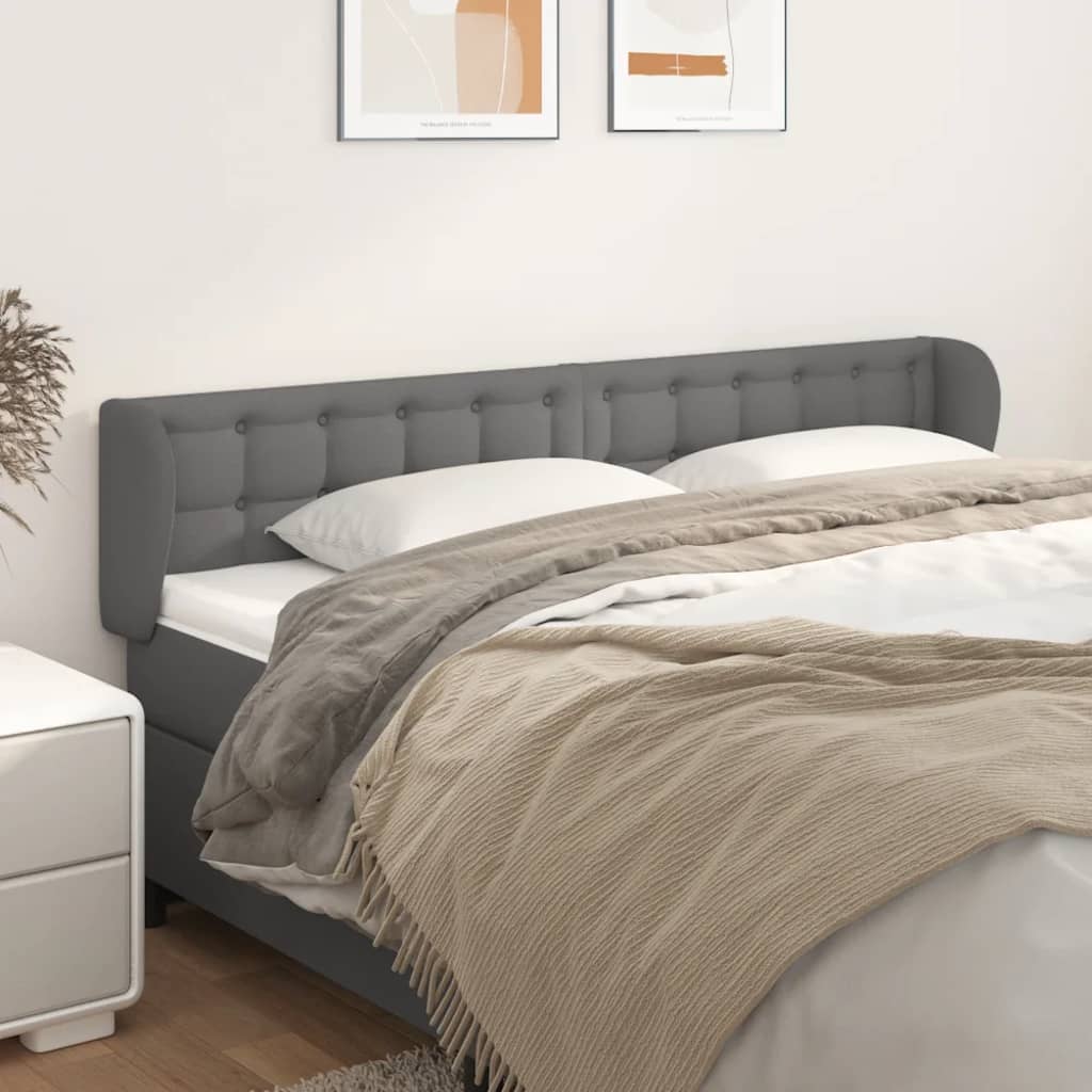Testiera ad Orecchio Grigio 183x23x78/88 cm in Similpelle
