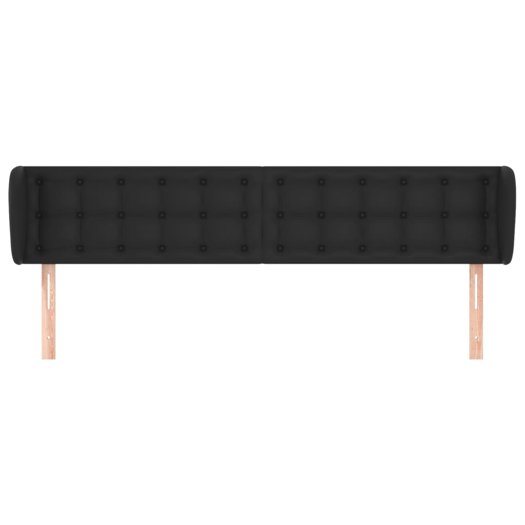 Testiera ad Orecchio Nera 203x23x78/88 cm in Similpelle