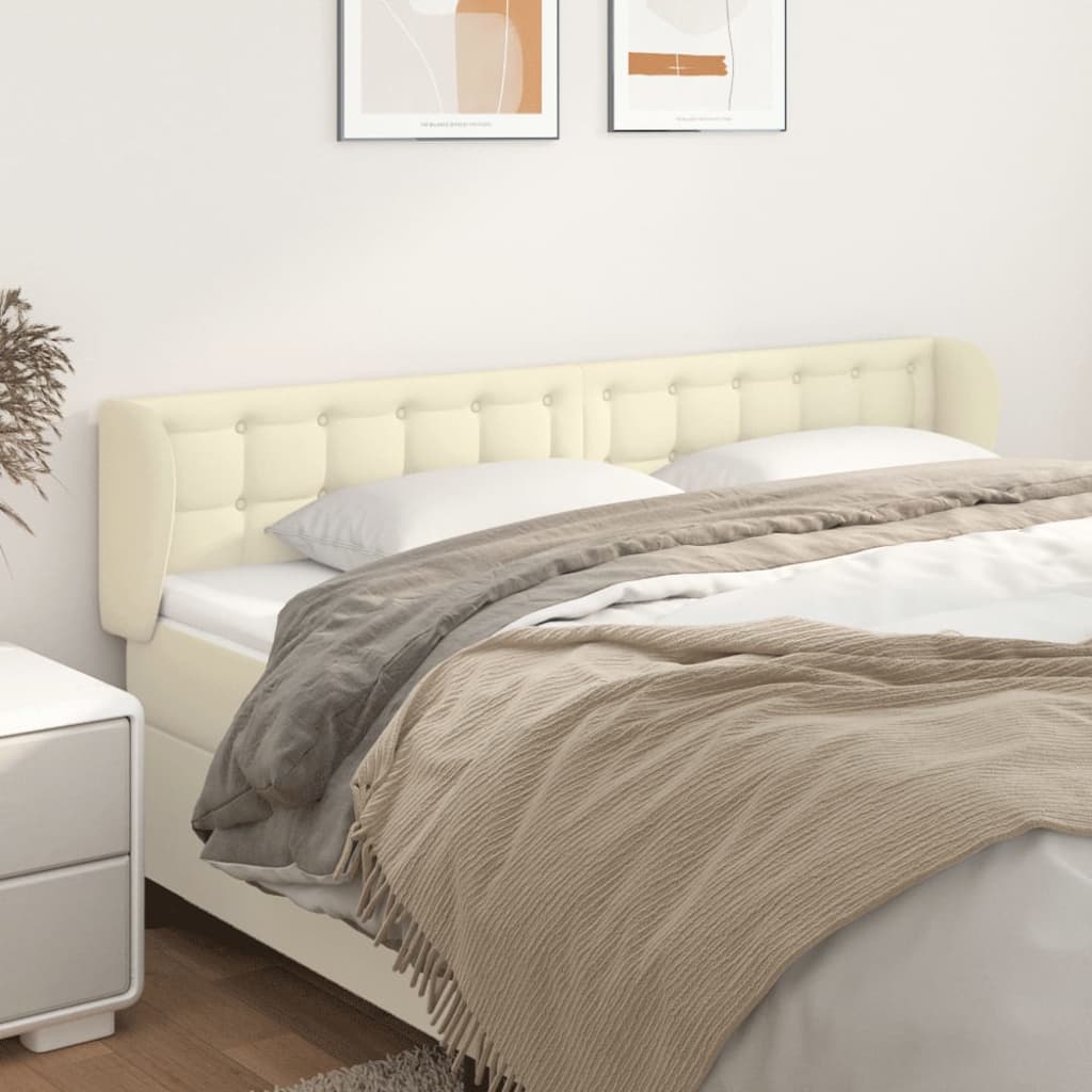 Testiera ad Orecchio Crema 203x23x78/88 cm in Similpelle